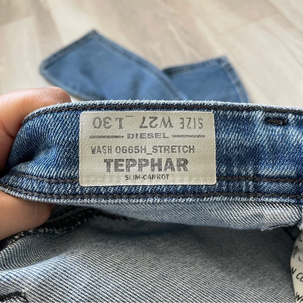 Diesel Slim Jeans tepphar carrot denim mens Blue (size 27x30) streetwear faded